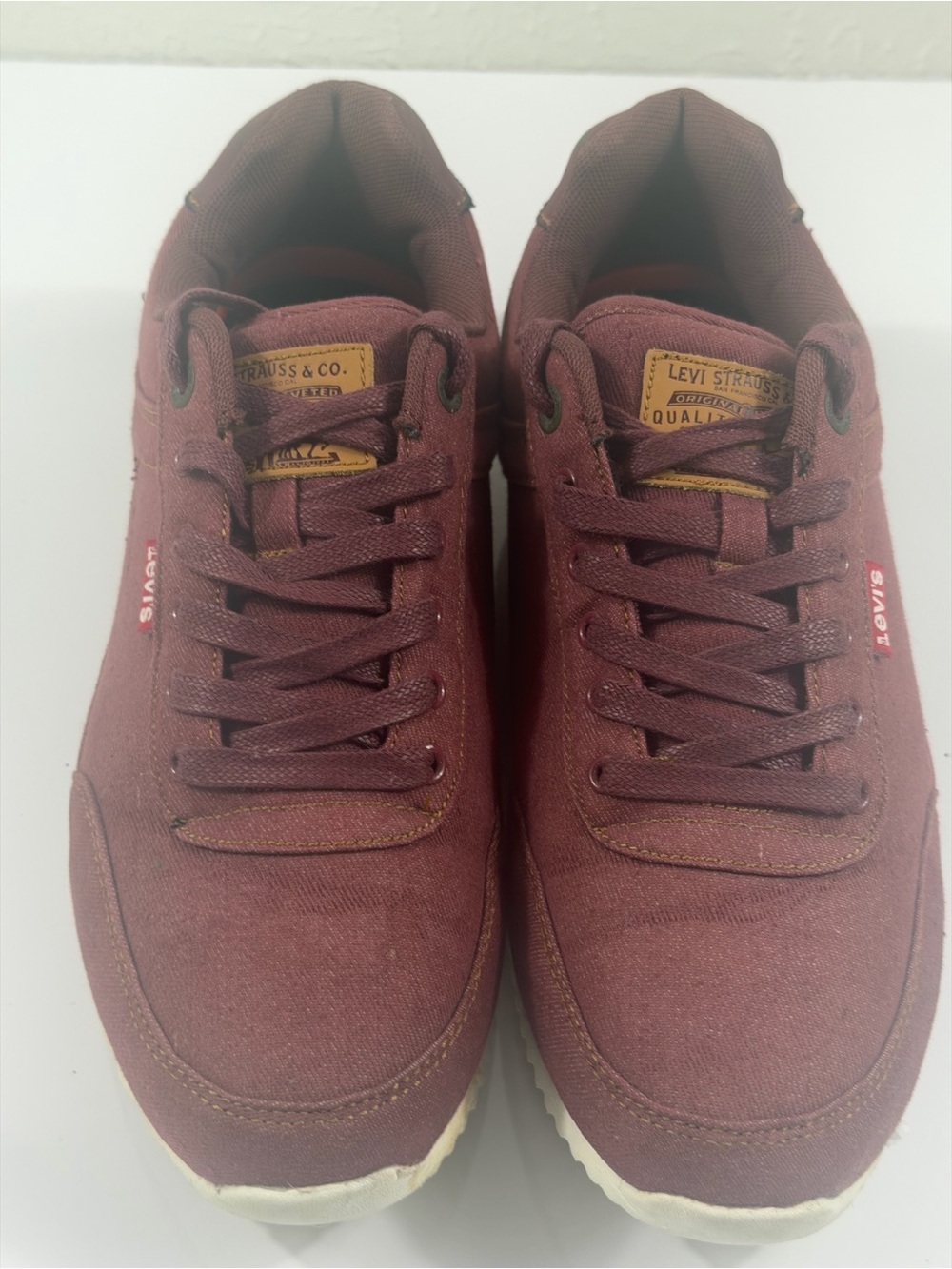 Levi’s Men’s Burgundy Sneakers Size 11 Casual Lace Up Shoes - Picture 1 of 7